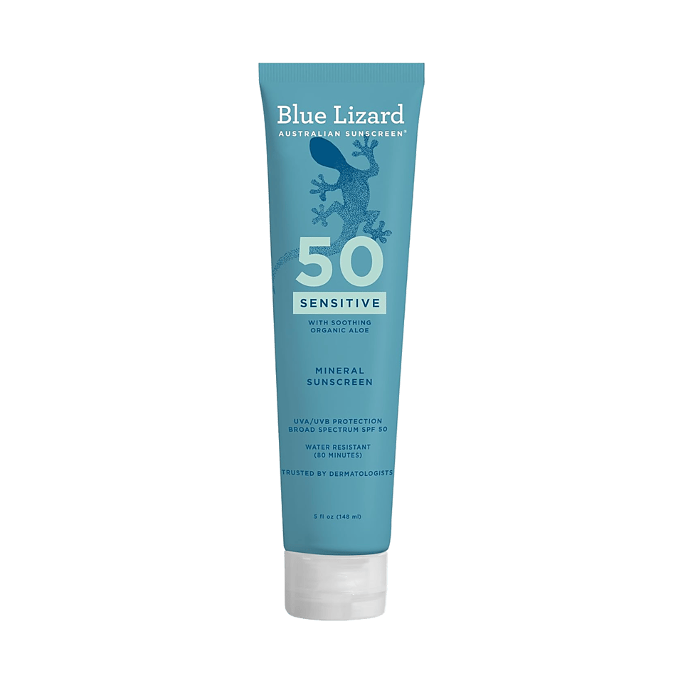 Blue Lizard Sensitive Mineral Sunscreen SPF 50+ product packaging