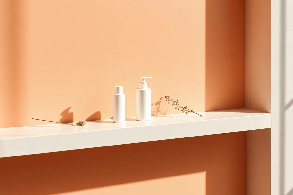 Three unlabeled products — cleanser, moisturizer and sunscreen — for a minimalist routine
