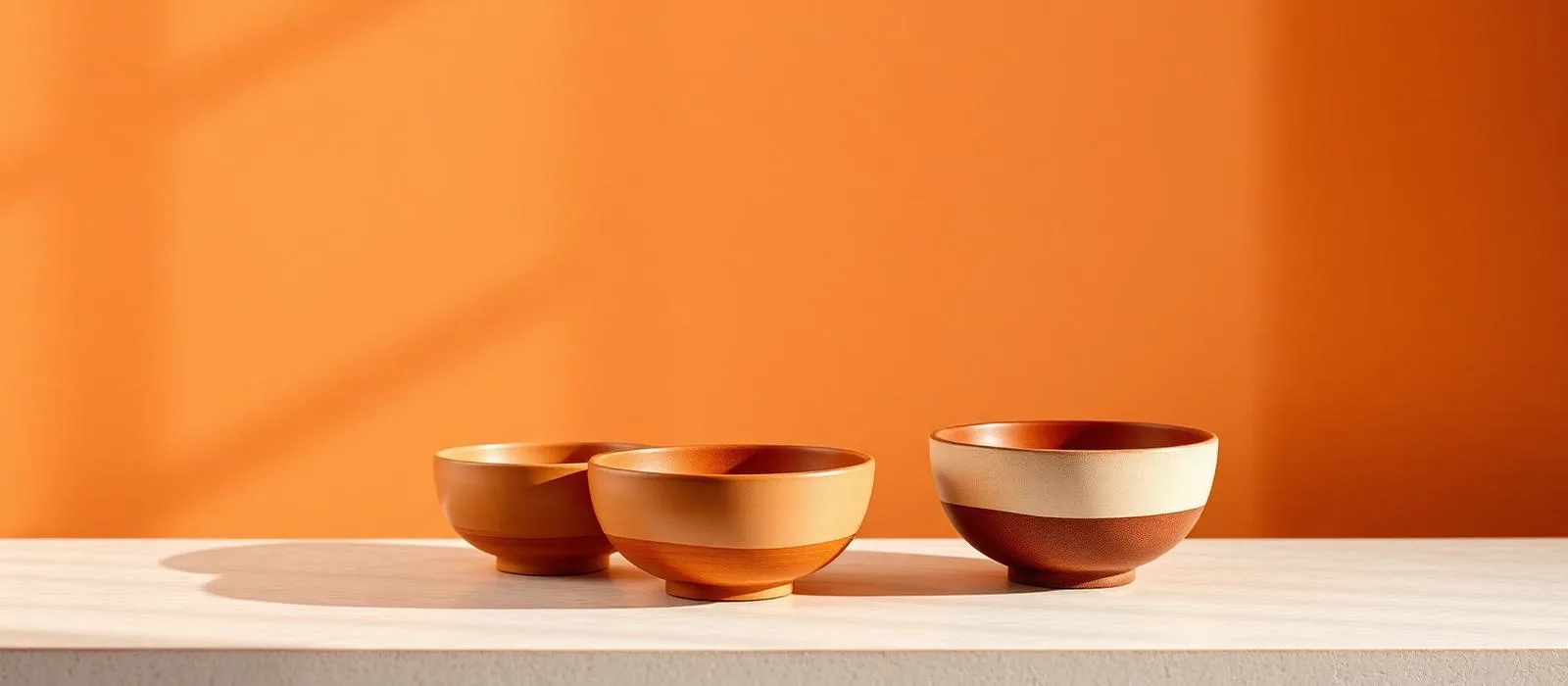 Overlapping matte plaster blocks and draped linens in espresso, terracotta, olive and beige tones